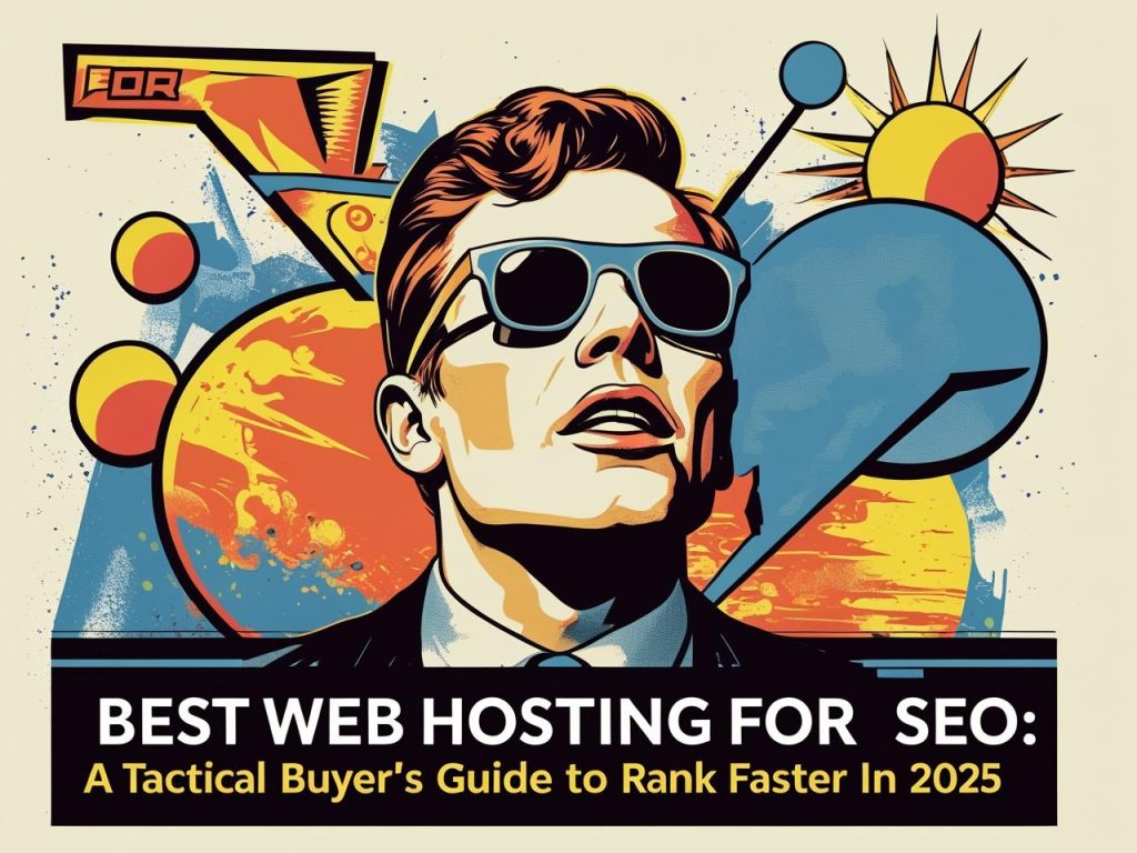 a hero image for this hook headline for my wp blog_ Best Web Hosting for SEO_ A Tactical Buyer’s Guide to Rank Faster in 2025__-no words