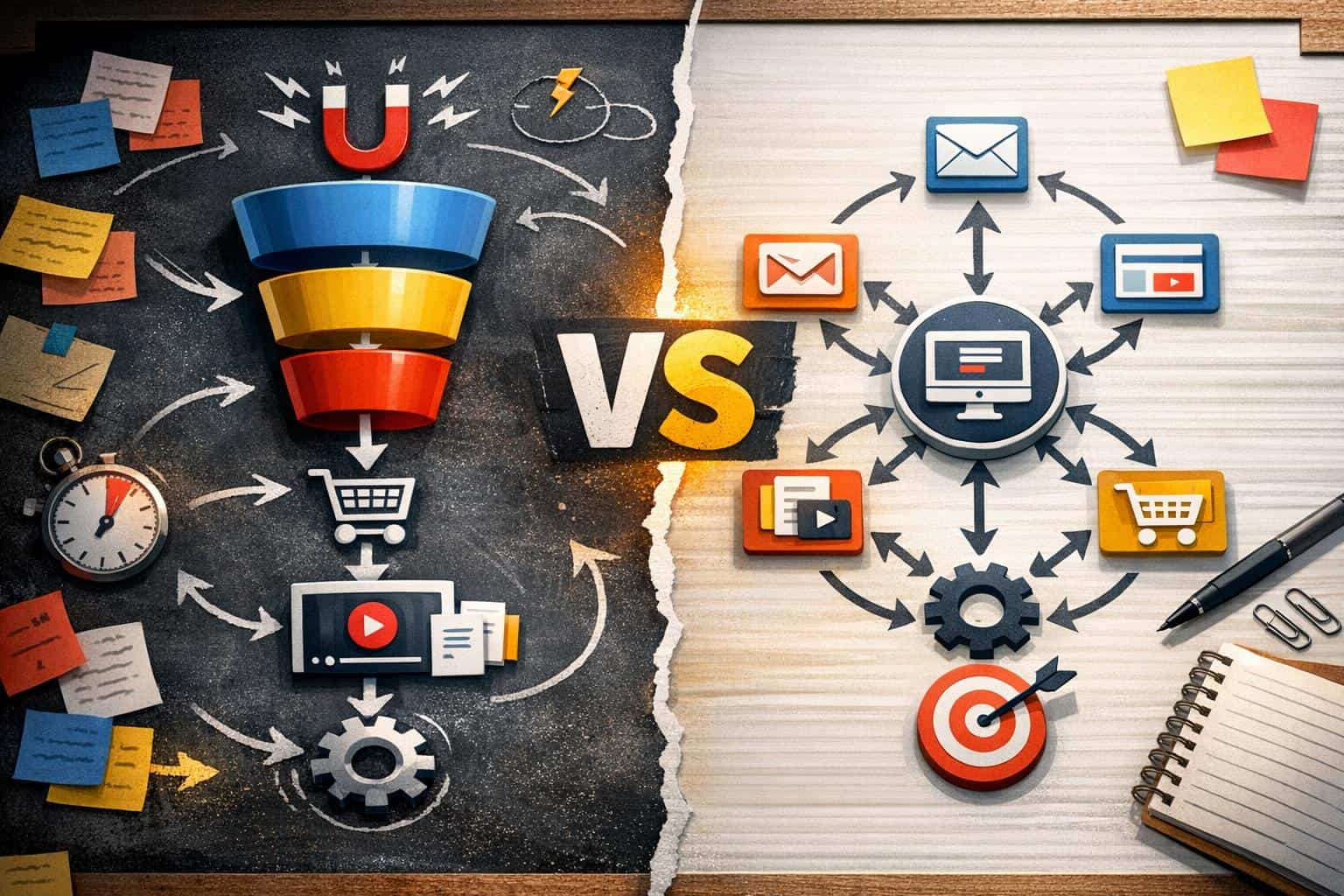 Workflow Fit Map Workflow map comparing funnel-first and all-in-one marketing platform needs